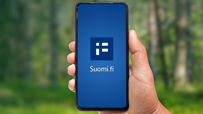 mobiltelefon med suomi.fi meddelande